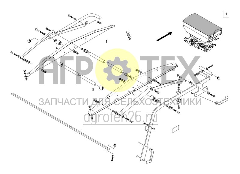 Чертеж  Задняя часть DMC 4200 L / монтажные детали защитный откидной тент (ETB-0000000333) 