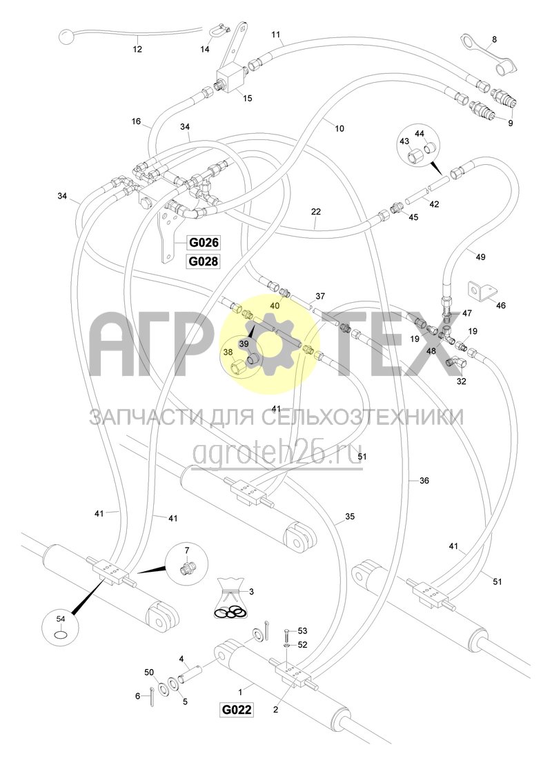 Чертеж  Гидравлика складывания с CXS с CXS0003988 (ETB-0000000342) 