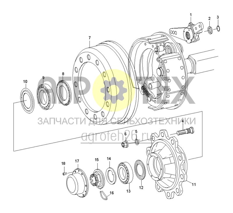  Тормозная ось LA187 (1) (ETB-0000000660)  (№16 на схеме)