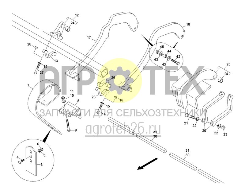  Дробящее приспособление перед катком (ETB-0000000945)  (№27 на схеме)