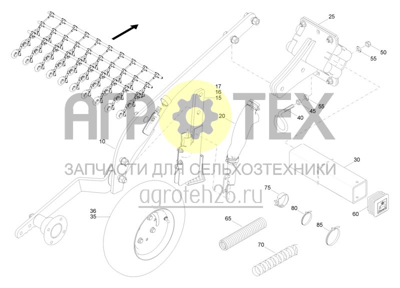 Чертеж  Набор сошников 60 250 (ETB-0000001018) 