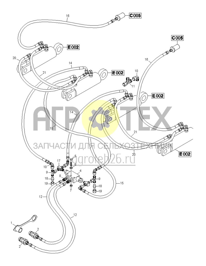  Гидравлика - подъем рамы сошников (с 1.2020) (ETB-0000001157)  (№17 на схеме)