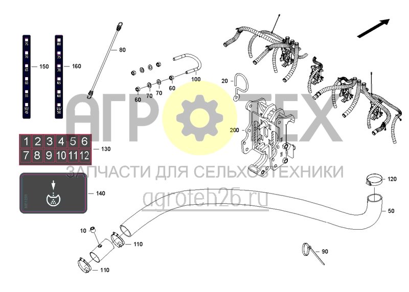 Чертеж  Расстояние между рядами 65 см - 6 рядов - ET (1) (ETB-0000001404) 