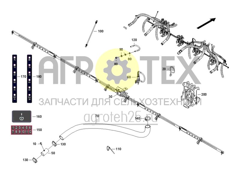  Расстояние между рядами от 45 до 75 см - 6 рядов - VT (1) (ETB-0000001437)  (№70 на схеме)