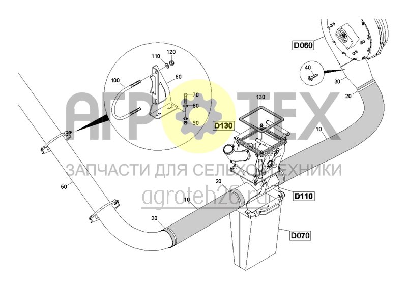  Одинарная подающая линия, закрытая подающая система (1) (ETB-0000001441)  (№30 на схеме)