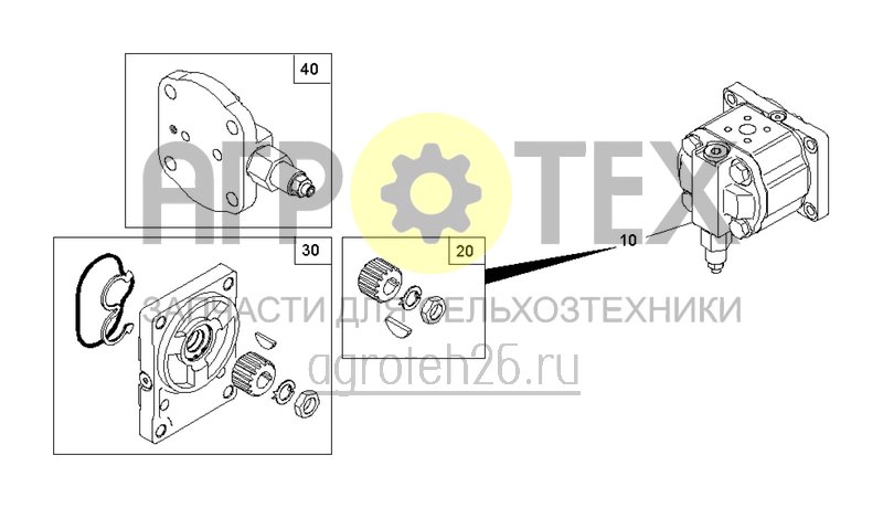  Гидравлический двигатель (ETB-0000001568)  (№20 на схеме)