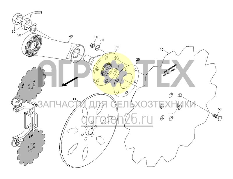 Чертеж  Дисковый нож DM 500 с кронштейном MB (ETB-0000001576) 