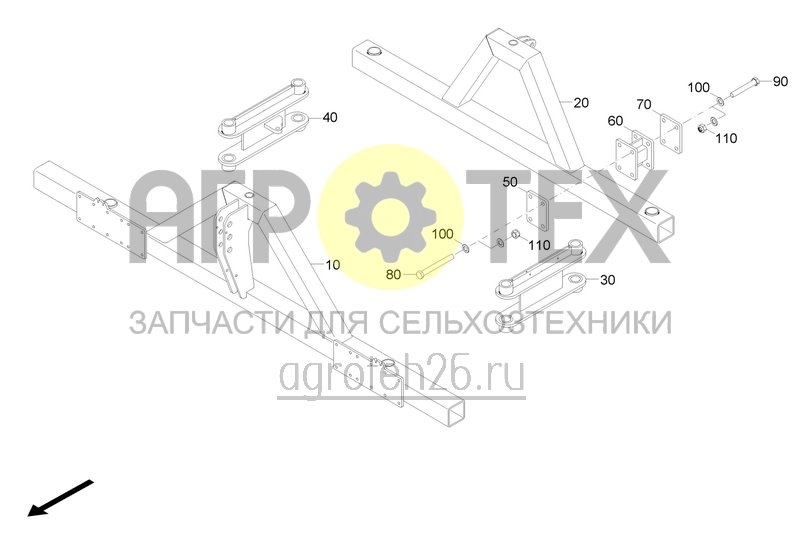 Чертеж  Рама и шинный соединитель короткий AV5 (ETB-0000001603) 