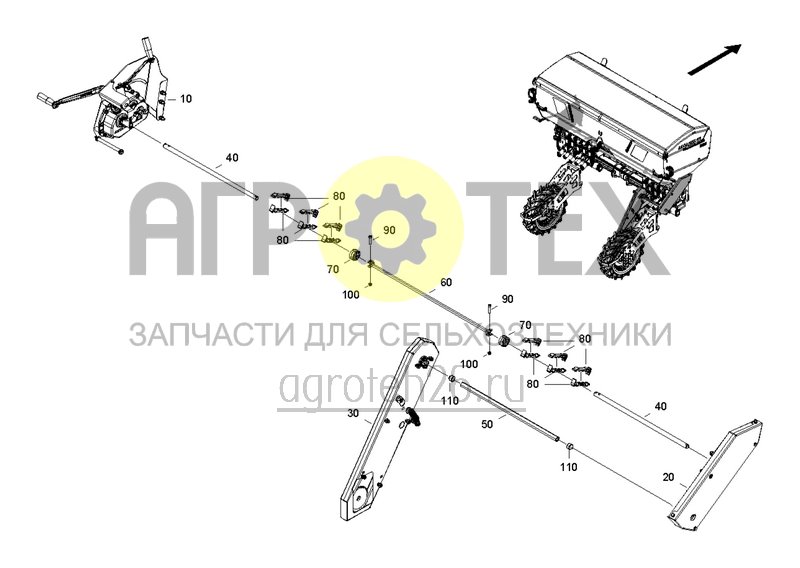 Чертеж  Механический привод удобрения сзади 3 - 4,5 м (1) (ETB-0000001611) 