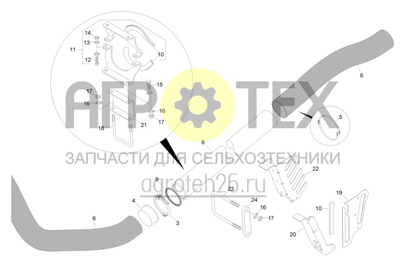  Монтажные детали подающая линия промежуточные культуры для FTender (ETB-0000001935)  (№9 на схеме)