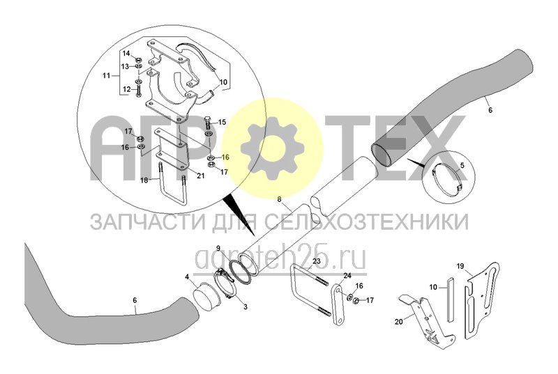 Чертеж  Монтажные детали подающая линия промежуточные культуры для FTender (ETB-0000001939) 