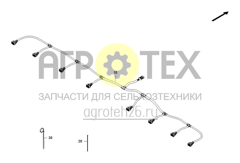 Чертеж  Комплект кабелей контроль ISOBUS 8 рядов (ETB-0000002269) 