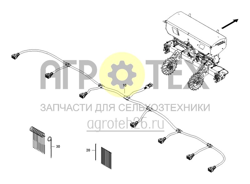 Чертеж  Комплект кабелей контроль ISOBUS 7 рядов от 42,9 до 50 (ETB-0000002347) 