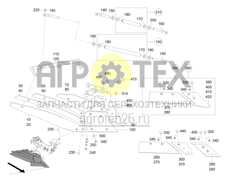  Корпус плуга STU 40 сторона отвала (ETB-0000002410)  (№310 на схеме)