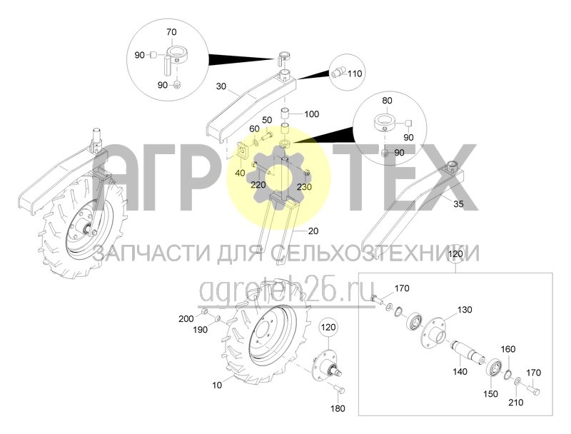 Чертеж  Комплект опорных колес 5x15 (ETB-0000002468) 