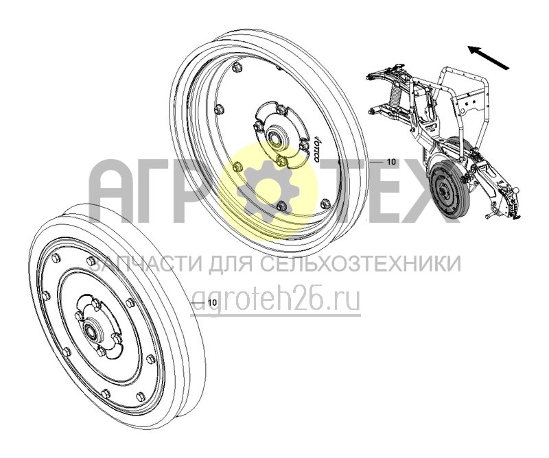 Чертеж  Комплект прикатывающих колес 400 x 65 (ETB-0000002550) 