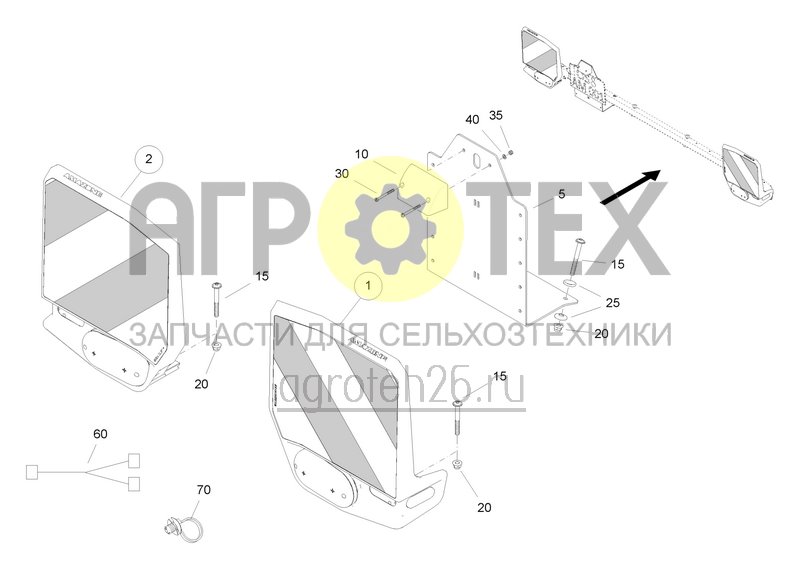  Блок освещения сзади лампа накаливания (ETB-0000002741)  (№15 на схеме)