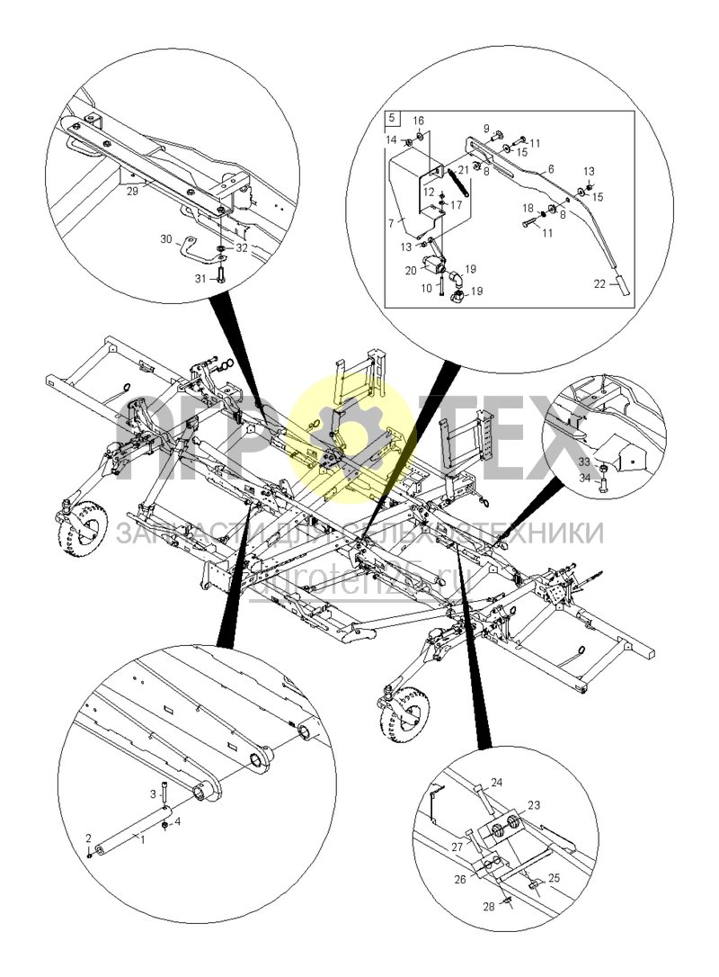  Основная / поперечная рама DMC 12000-2C (4) (ETB-0000002937)  (№5 на схеме)