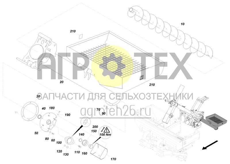  Загрузочный шнек 6000L VM (1) / подающая труба впуск (ETB-0000003173)  (№30 на схеме)