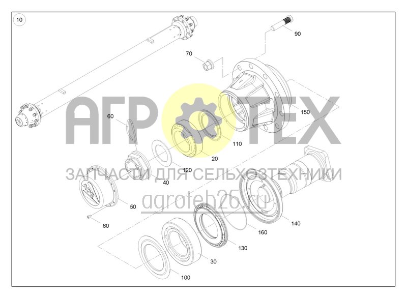 Чертеж  LA215 - бестормозная ось 3300 (ETB-0000003232) 