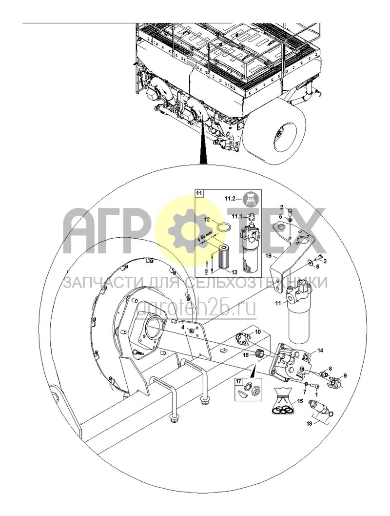 Чертеж  Комплект гидравлики вентилятор Primera DMC 12001-2C (ETB-0000003281) 