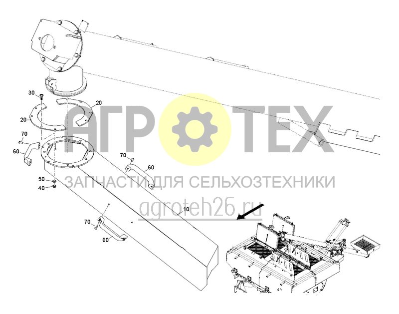 Чертеж  Загрузочный шнек 13000L VM (3) / насадка (ETB-0000003332) 