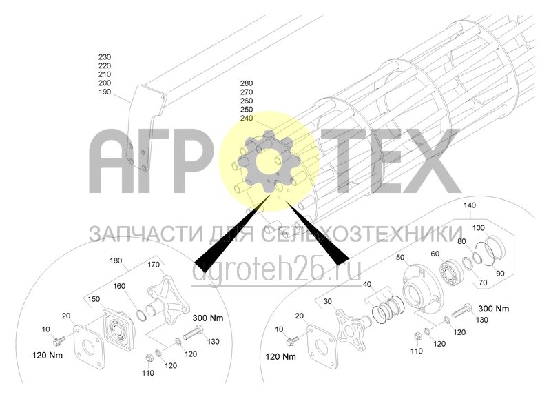 Чертеж  Планчато-ребристый каток SW 2001 / 2501 / 3001 / 3501 / 4001-600 (ETB-0000003552) 