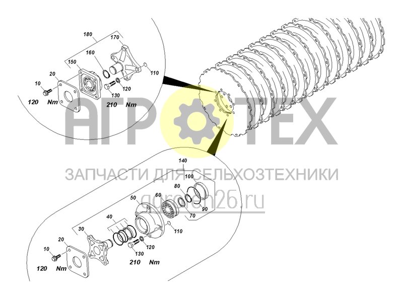  Двойной дисковый каток DDW 2001 / 2501 / 3001 / 3501 / 4001-600 (1) (ETB-0000003558)  (№20 на схеме)