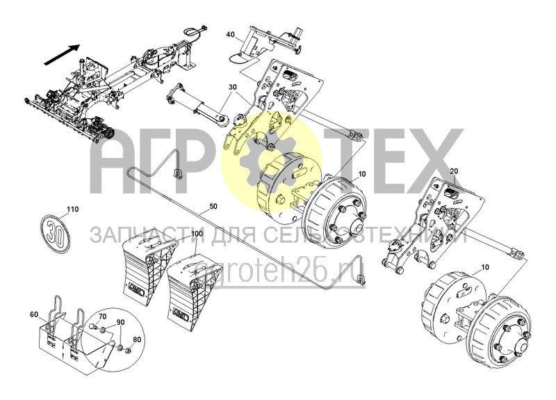 Чертеж  Пневматическая тормозная система CR3 3003 30 км/ч AS S (2) (ETB-0000003582) 