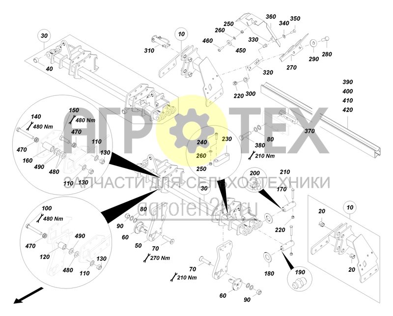  Средняя рама Venterra 2K (ETB-0000003598)  (№310 на схеме)