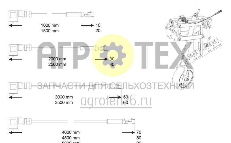 Чертеж  Соединительный кабель Section Control (ETB-0000003940) 