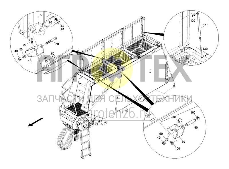 Чертеж  Бункер 7800L / напорная крышка накладки (ETB-0000004188) 