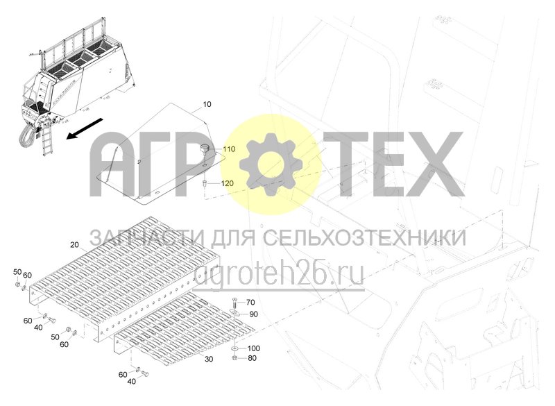 Чертеж  Бункер 7800L / сетчатая решетка, решетчатая подножка, защитная решетка (ETB-0000004190) 