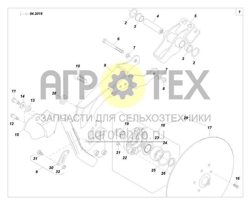 Чертеж  Сошник RoTeC pro середина короткий (221420) с 4.2019 (ETB-0000004269) 