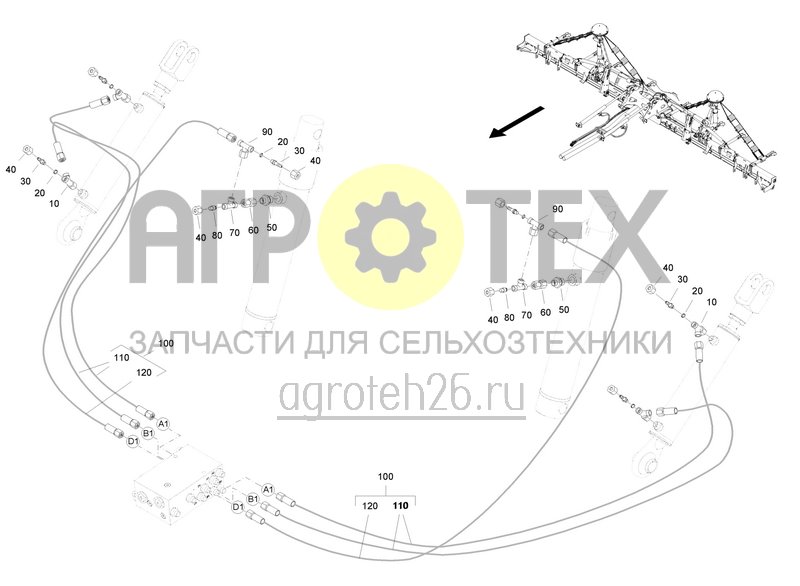 Чертеж  Задний модуль Citan 12001-C, гидр. детали консоль (ETB-0000004272) 