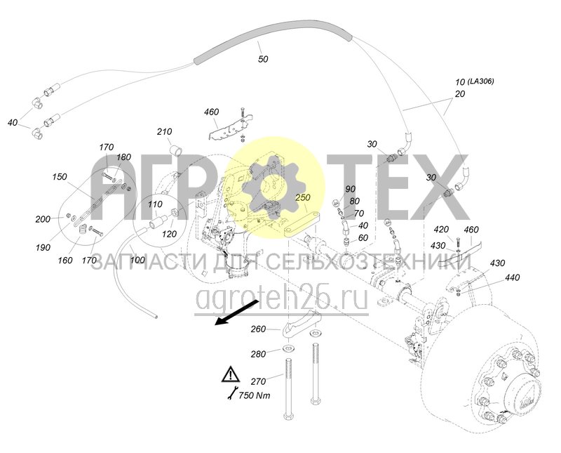  Управляемая ось до 28° UX 7601/UX 8601 (ETB-0000004456)  (№260 на схеме)