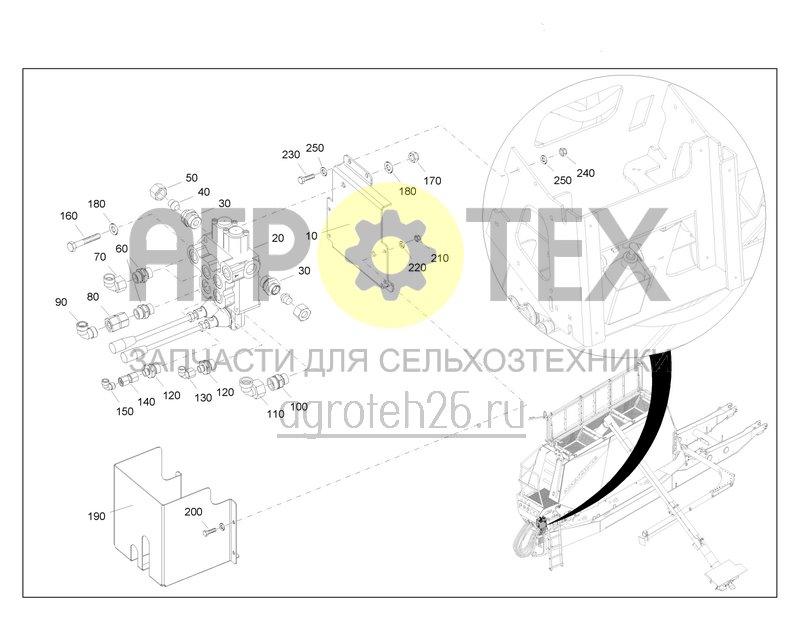 Чертеж  Загрузочный шнек Citan Condor / MBG блок управления гидравлики (ETB-0000004458) 