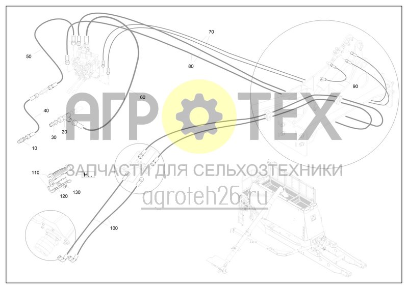  Загрузочный шнек Citan Condor / MBG гидравлика шланги (ETB-0000004464)  (№70 на схеме)