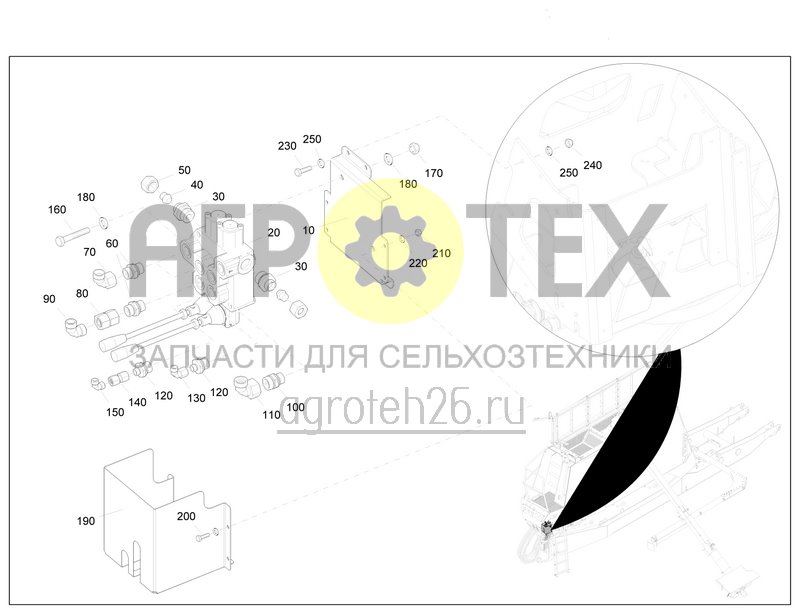 Чертеж  Загрузочный шнек Citan Condor / MBG блок управления гидравлики (ETB-0000004470) 