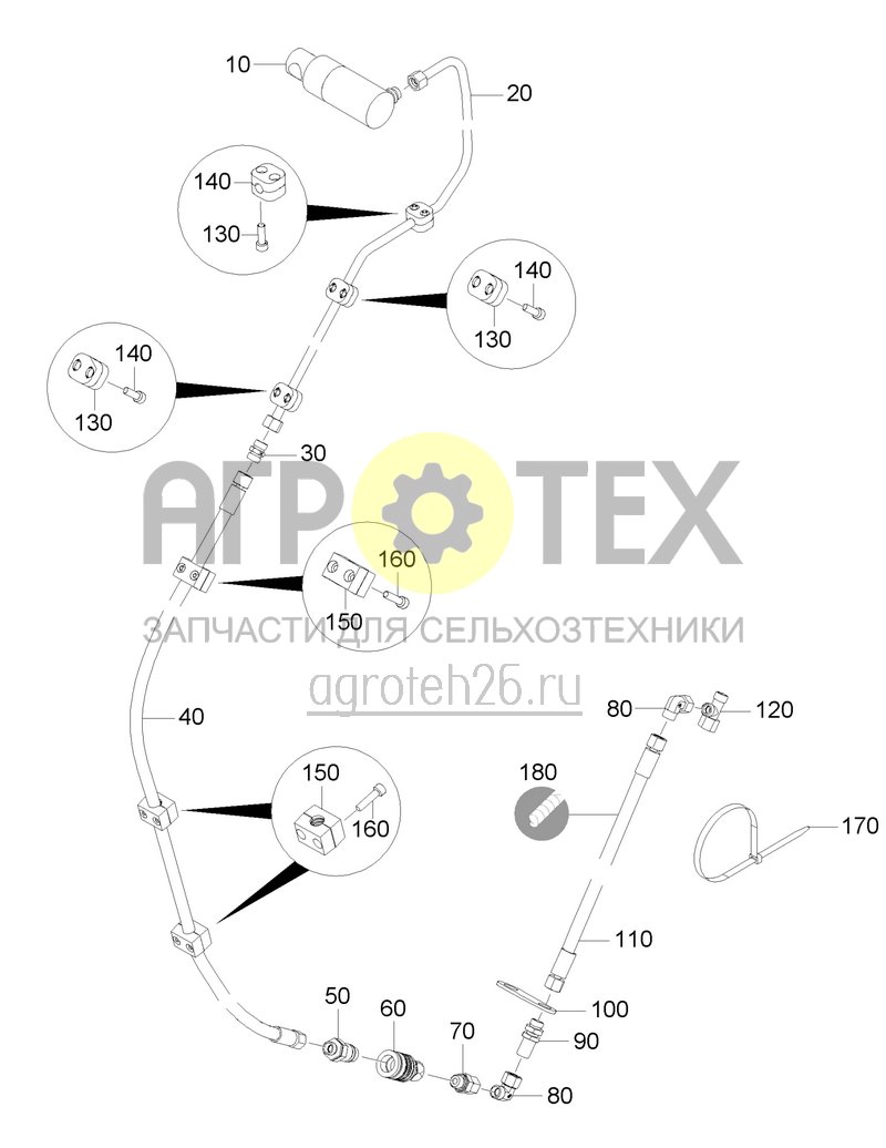  Гидравлика поворотная захватная консоль (ETB-0000004541)  (№110 на схеме)