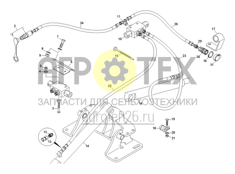 Чертеж  Гидравлика маркера KE4002-240 (ETB-0000004579) 