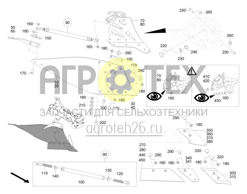  Корпус плуга W35 сторона отвала (ETB-0000004583)  (№341 на схеме)