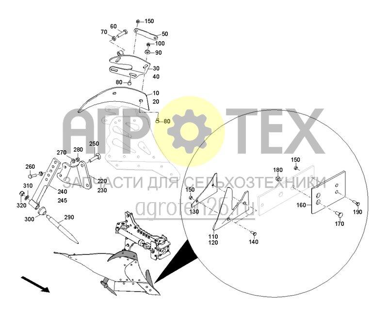 Чертеж  Корпус плуга W35 принадлежности (ETB-0000004586) 