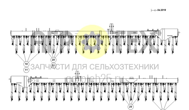 Чертеж  Комплект сошников Citan 15001 из 90 сошников RoTeC pro / pro-S (1) (ETB-0000004682) 