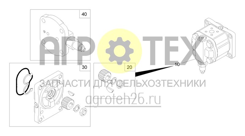  Гидравлический двигатель (ETB-0000004758)  (№20 на схеме)