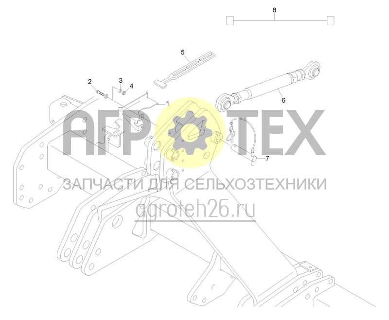 Чертеж  Механическая короткая верхняя тяга и детали для монтажа сеялки (ETB-0000004890) 
