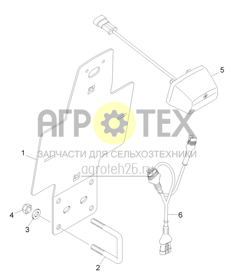  Крепление номерного знака с освещением (ETB-0000004894)  (№5 на схеме)