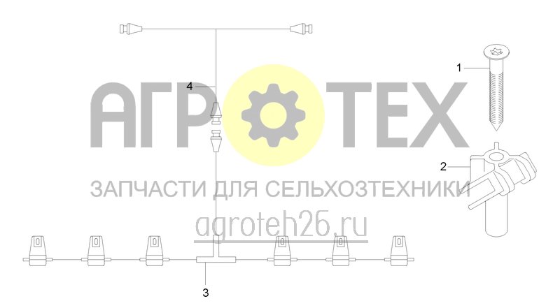 Чертеж  Встроенное светодиодное рабочее освещение высевающих сошников (ETB-0000004898) 