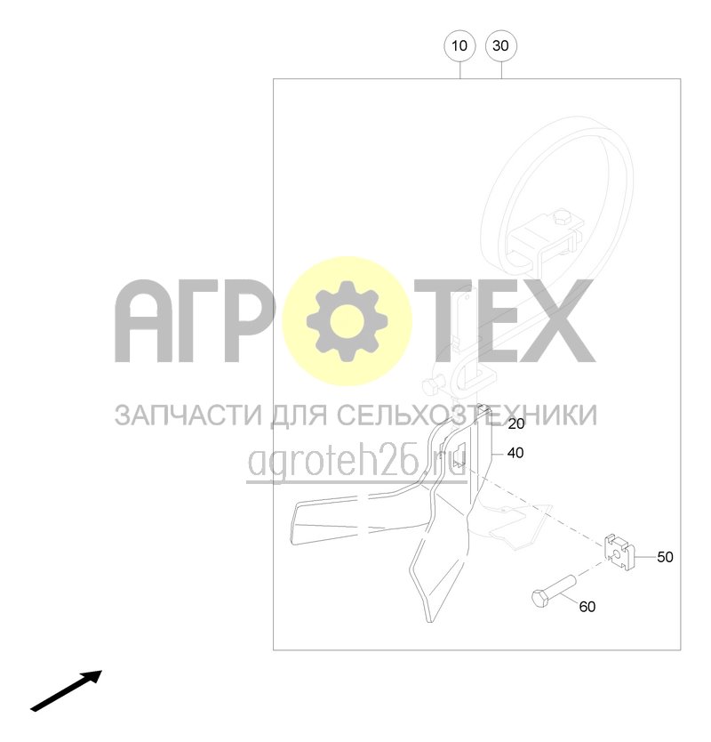 Чертеж  Двойной плоский окучник 150 / 230 (ETB-0000005003) 