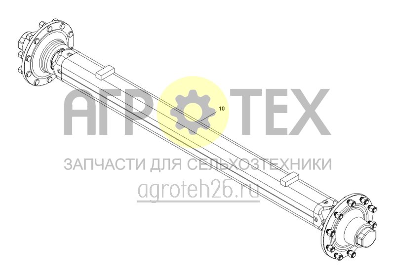 Чертеж  Бестормозная ось 2300 10/280/335 (ETB-0000005024) 